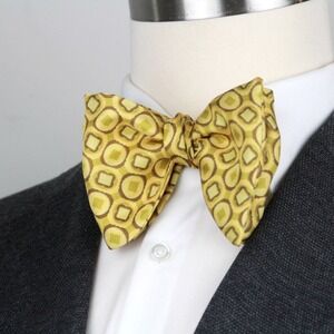 CAMELLUCCI Men's Self-tied‎ Bow Tie Big Butterfly 100%silk S723 Yellow Ornament